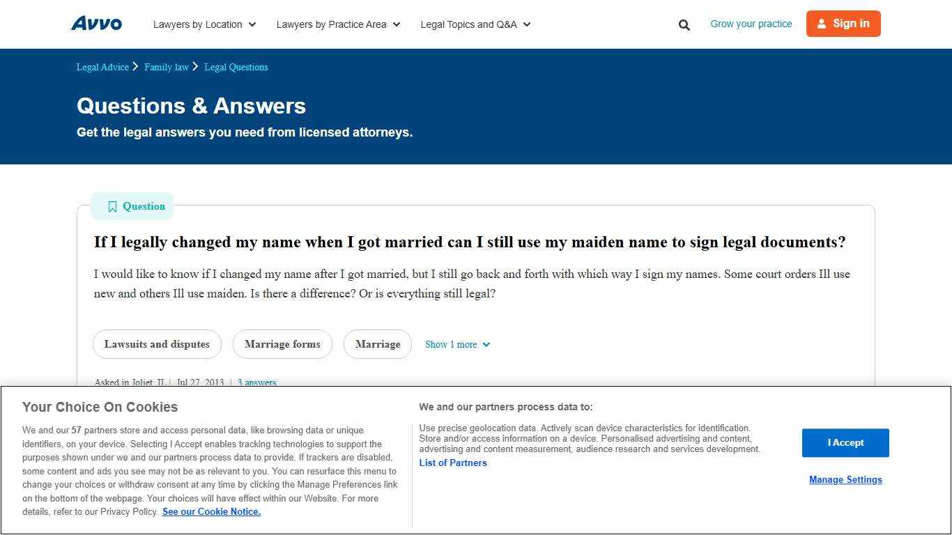 If I legally changed my name when I got married can I still use my maiden name to sign legal documents? - Legal Answers